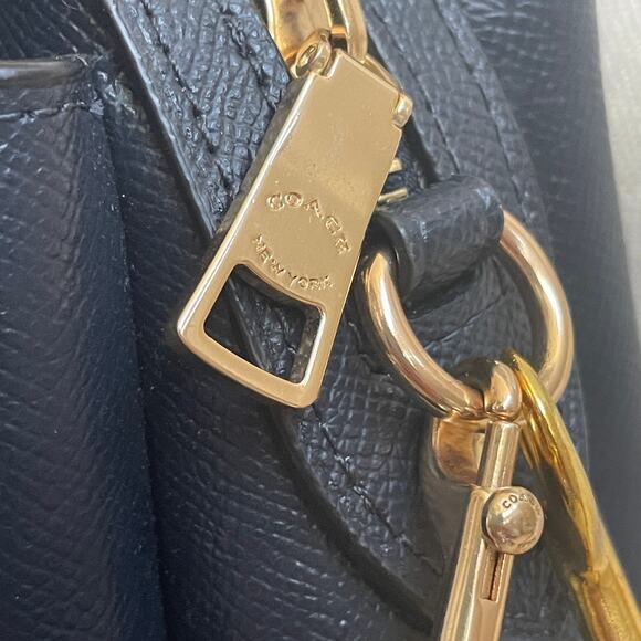 Coach Mini Lillie Carryall Satchel Navy Blue Leather | Crossbody Strap 91140 - Picture 6 of 8